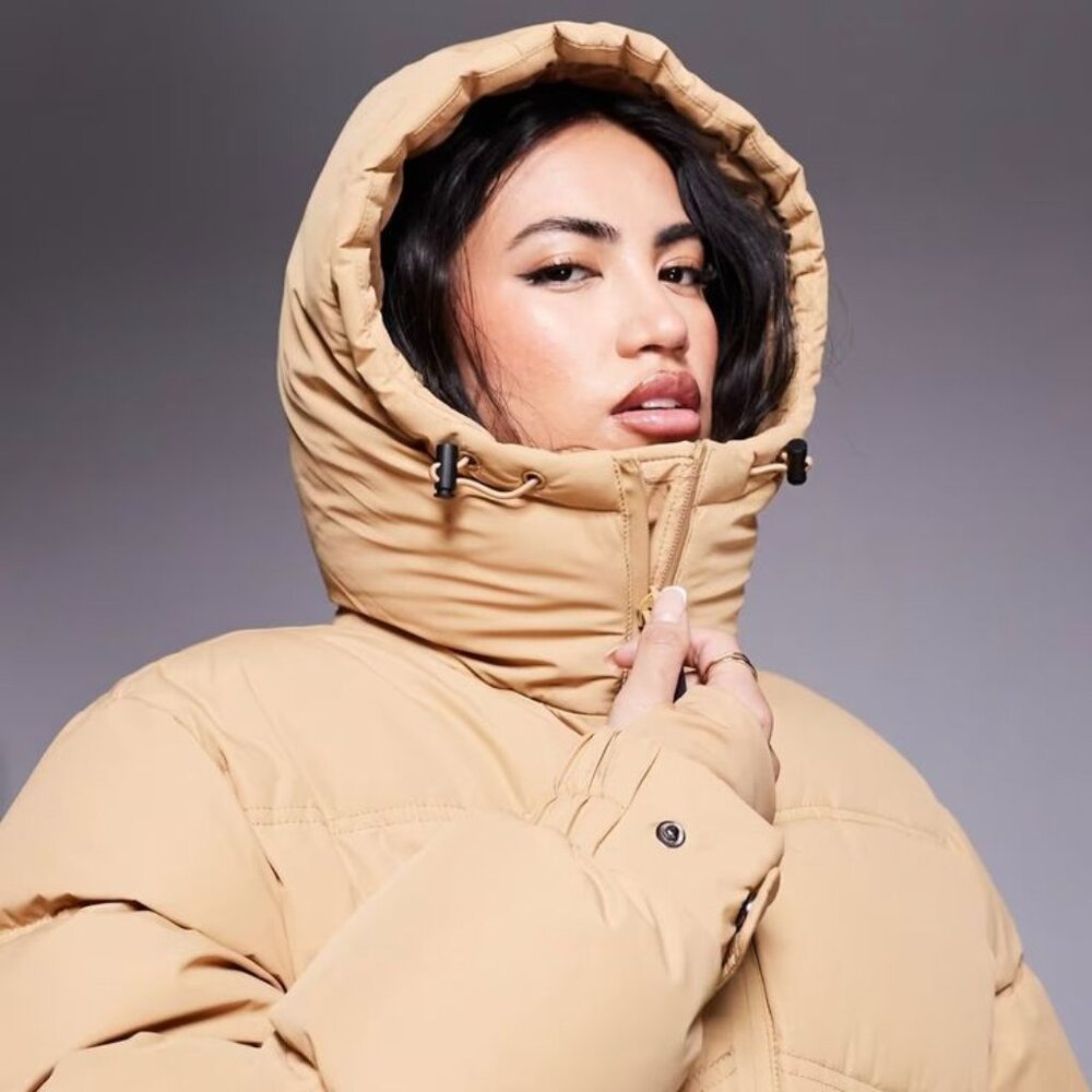 ASOS 4505 Ski Drawstring Waist Insulated Ski Jacket with Hood in Caramel - Picture 5 of 8